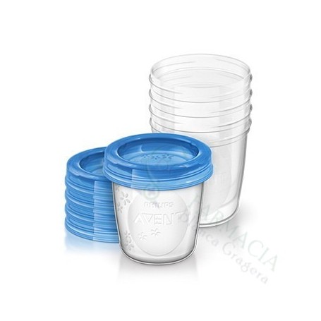 AVENT KIT VASOS Y TAPA ALMAC.LECHE MATER 180ML