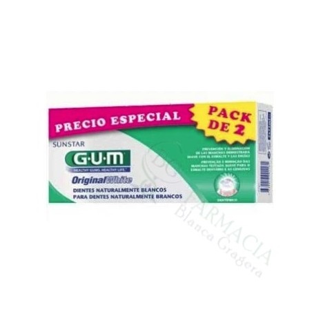 PACK GUM ORIGINAL WHITE PASTA 75 ML 2 UDS