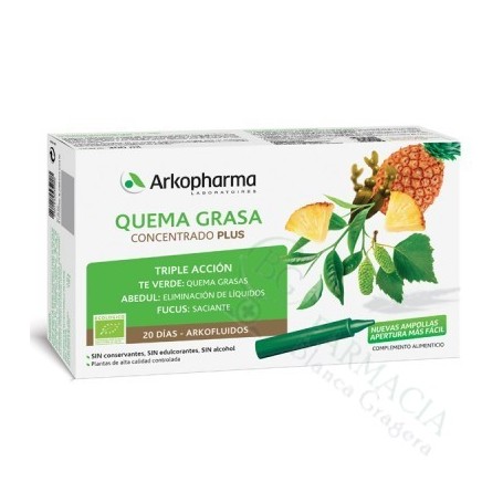 ARKOFLUIDO QUEMAGRASA 20 AMPOLLAS