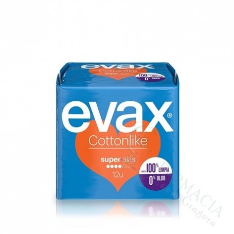 COMPRESA EVAX COTTON CON ALAS SUPER 12 UDS