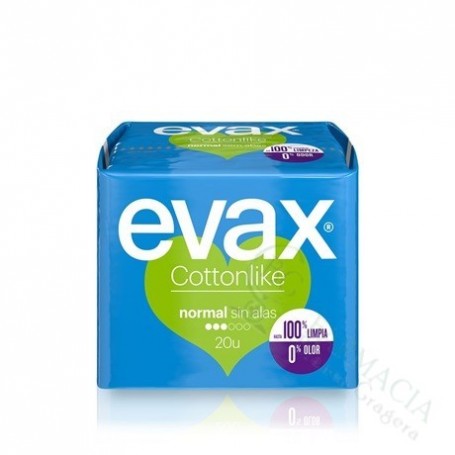 COMPRESA EVAX COTTON SIN ALAS NORMAL 20 UDS